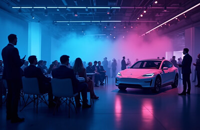 image of electric vehicle in trade show setting