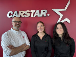 Shawn Jamieson, Savannah Gervais, and Willow Lorenz of CARSTAR Barrhaven. Image courtesy CARSTAR.